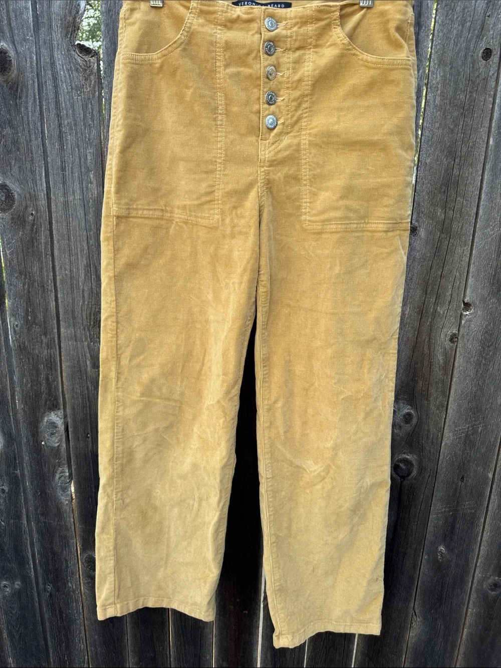 Veronica Beard crosbie crop tan Corduroy Button-Fly Pants